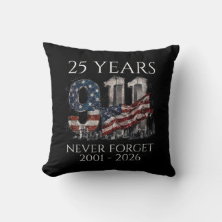 Cojín Decorativo 9/11 25 Years Never Forget 2001-2026 Memorial