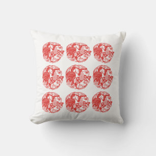 Cojín Decorativo 9 Roosters for Longevity Rooster Year 2017 pillow