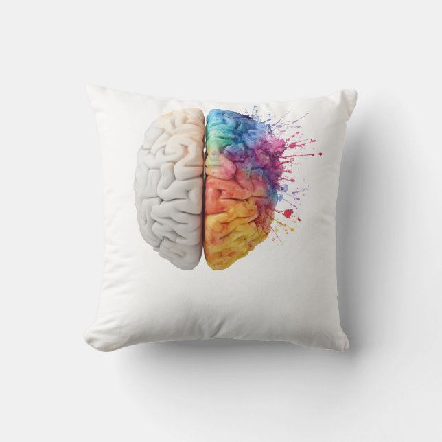 Cojín Decorativo A brain divided between logical and creative sides (Anverso)