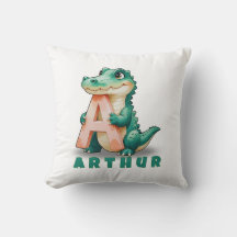 A es para el lagarto - Pillow del nombre del bebé