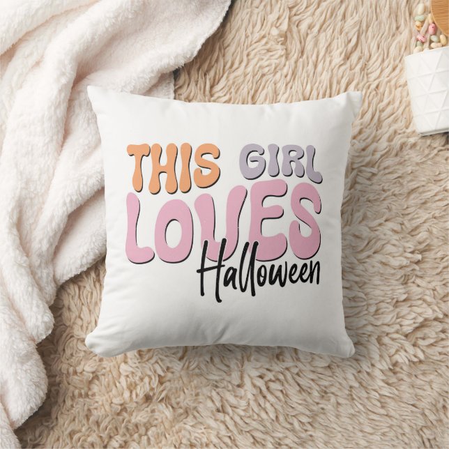 Cojín Decorativo A este Chica le encanta Halloween (Manta)