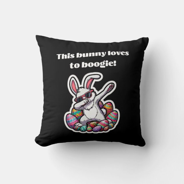Cojín Decorativo ¡A este conejito le encanta el boogie! (Anverso)