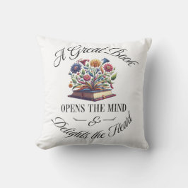 Cojín Decorativo A Great Book Delights Floral