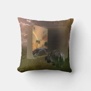 Cojín Decorativo A Hippo Le Encanta El Hippo En El Libro De Histori