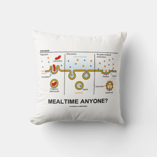 Cojín Decorativo ¿A la hora de comer? Endocitosis Comer Humor Bioló