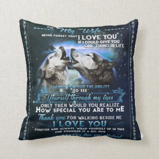 Cojín Decorativo A Mi Esposa Del Regalo De La Manta Del Esposo Wolf