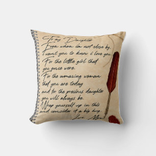 Cojín Decorativo A mi hija, regalo de cumpleaños, regalo de bebé de