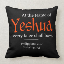 Cojín Decorativo A nombre de Yeshua, cada rodilla se doblegará