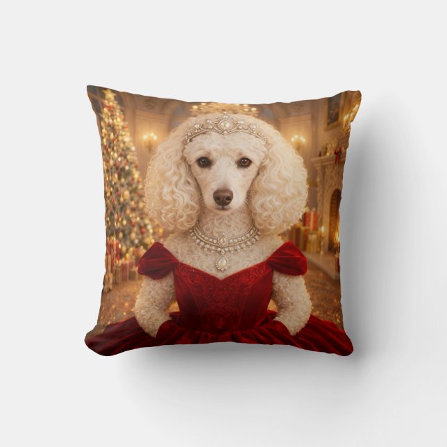 Cojín Decorativo A Poodle Christmas Holiday  (Anverso)