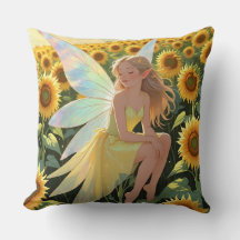 A Pretty Fairy with Sunflowers