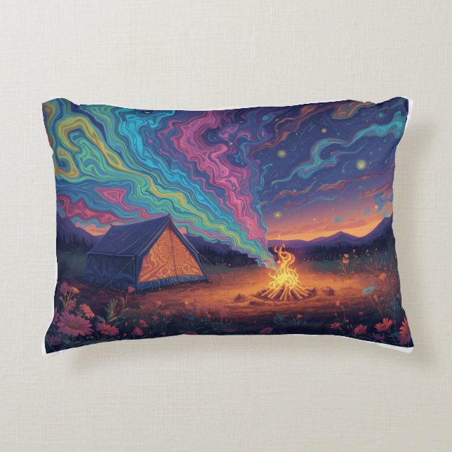 Cojín Decorativo A psychedelic camping cushion (Anverso)