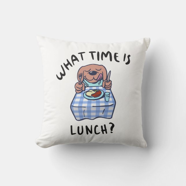 Cojín Decorativo ¿A qué hora es el almuerzo (Anverso)