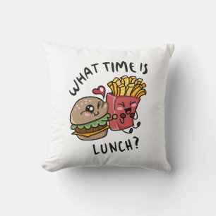 Cojín Decorativo ¿A qué hora es el almuerzo