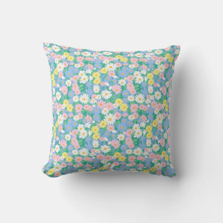 Cojín Decorativo  A seamless pattern of colorful daisies in pastel 