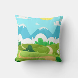 Cojín Decorativo A Través Del Diseño De Pillow En El Paisaje Natura