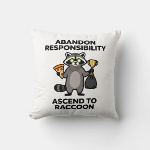 Cojín Decorativo Abandonar Responsabilidad Ascender A Mapache Meme