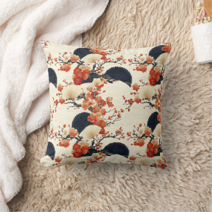 Cojín Decorativo Abanico japonés de flor de cerezo patrón (6)