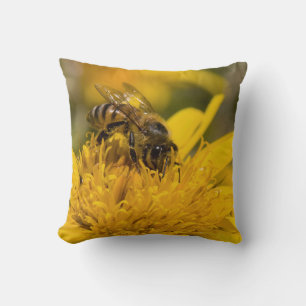 Cojín Decorativo Abeja Africana Con Sacos De Polen Alimentándose
