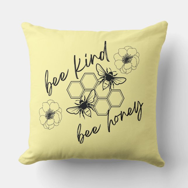 Cojín Decorativo abeja amable abeja miel (Anverso)