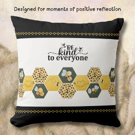 Cojín Decorativo Abeja Amable Cute Panal de Miel Acento