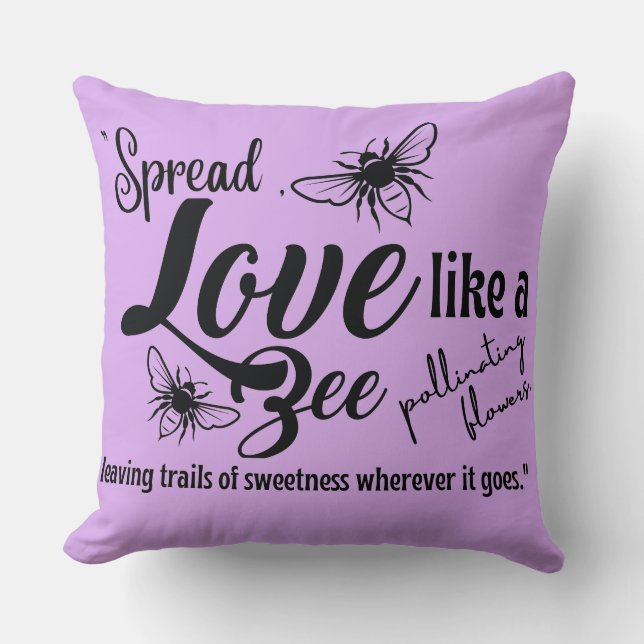 Cojín Decorativo abeja amorosa (Anverso)