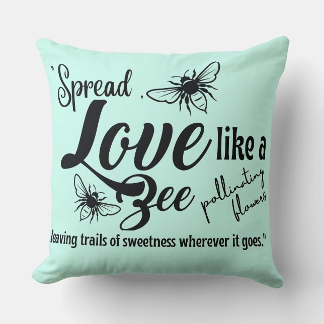 Cojín Decorativo abeja amorosa (Anverso)