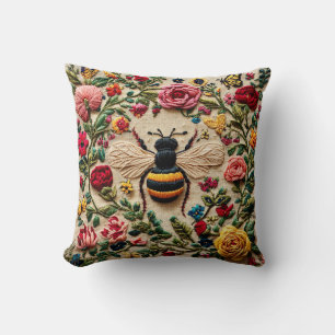Cojín Decorativo Abeja Bordada