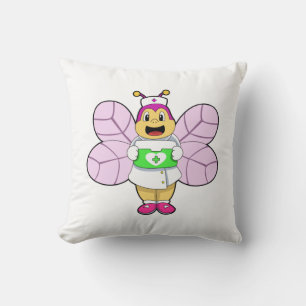 Cojín Decorativo Abeja como enfermera con kit de primeros auxilios