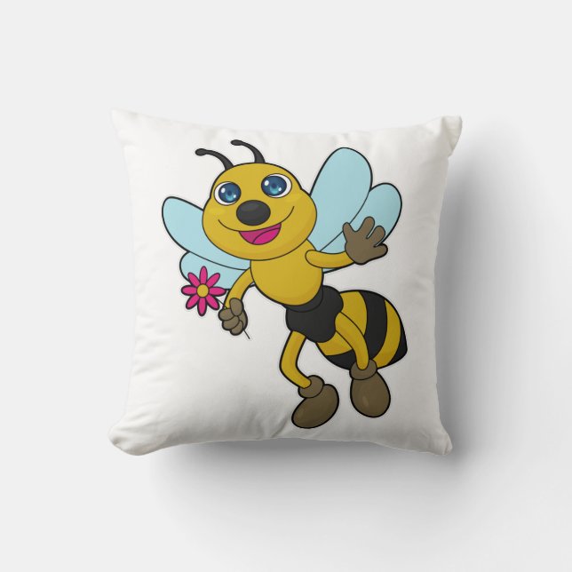 Cojín Decorativo Abeja con flor (Anverso)