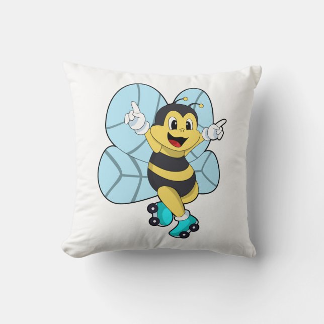 Cojín Decorativo Abeja con patines de rodillos (Anverso)
