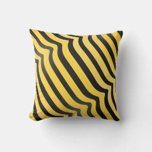 Cojín Decorativo Abeja de buey amarillo a rayas y negro