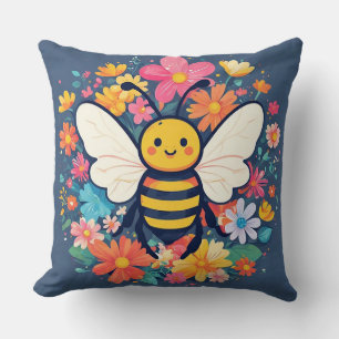 Cojín Decorativo Abeja de dibujos animados adorable