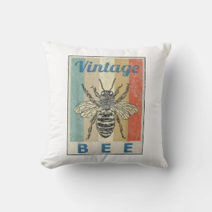 Cojín Decorativo Abeja de estilo vintage Reina miel apicultura