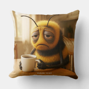 Cojín Decorativo Abeja de fantasía muy linda y cansada