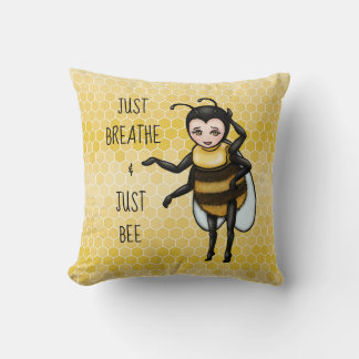 Cojín Decorativo Abeja de miel acaba de respirar y solo abeja