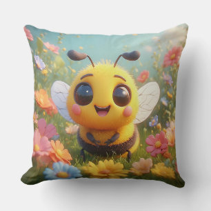 Cojín Decorativo Abeja de Miel de Dibujos Animados Adorable