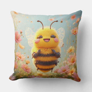 Cojín Decorativo Abeja de Miel de Dibujos Animados Adorable