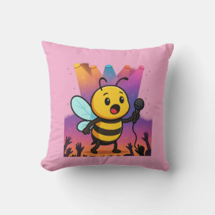 Cojín Decorativo Abeja en el escenario - Rap Vibes