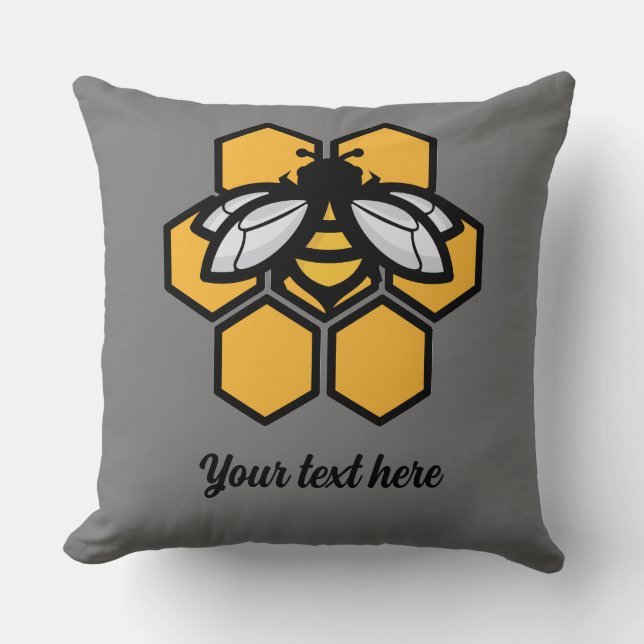 Cojín Decorativo abeja en una colmena (Anverso)