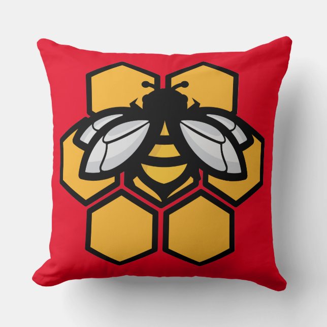 Cojín Decorativo abeja en una colmena (Anverso)