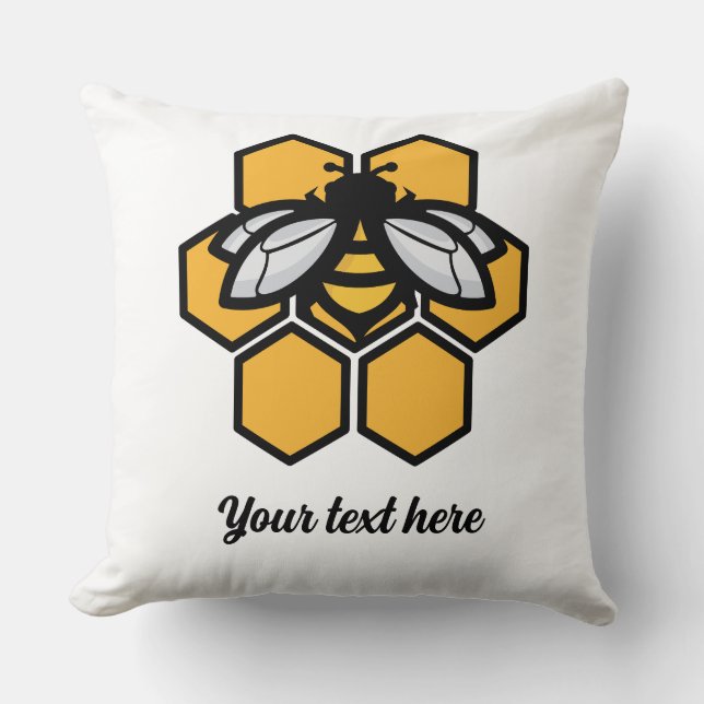 Cojín Decorativo abeja en una colmena (Anverso)