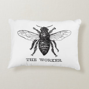 Cojín Decorativo Abeja Obrera Miel Abejorro Negro