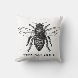 Cojín Decorativo Abeja Obrera Miel Abejorro Negro