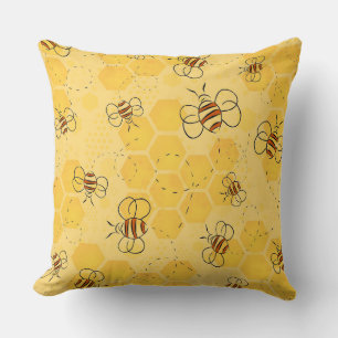 Cojín Decorativo Abeja Zumbando Abejas de Miel Lindas 