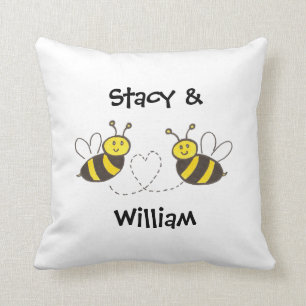 Cojín Decorativo Abejas con corazón