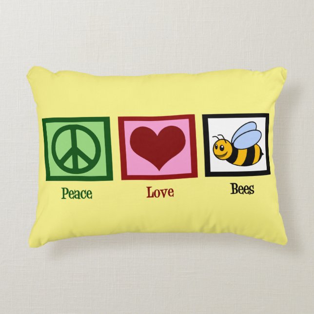 Cojín Decorativo Abejas de amor por la paz (Anverso)