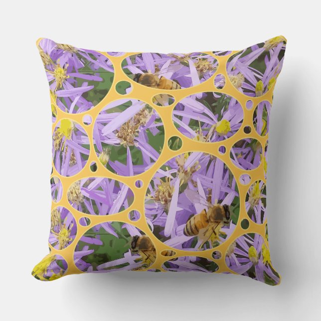 Cojín Decorativo Abejas y formas (Anverso)