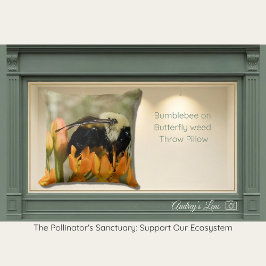 Cojín Decorativo Abejorro en Asclepias tuberosa