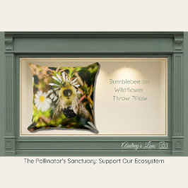 Cojín Decorativo Abejorro en Flor Silvestre