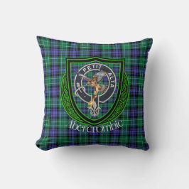 Cojín Decorativo Abercrombie Scottish Clan Tartan & Escudo